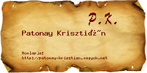 Patonay Krisztián névjegykártya